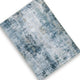 Arian Abstract Medium Area Rug | Faux Fur | Built-In Memory Foam | Blue 5x7