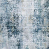 Arian Abstract Medium Area Rug | Faux Fur | Built-In Memory Foam | Blue 5x7