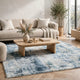 Arian Abstract Medium Area Rug | Faux Fur | Built-In Memory Foam | Blue 5x7