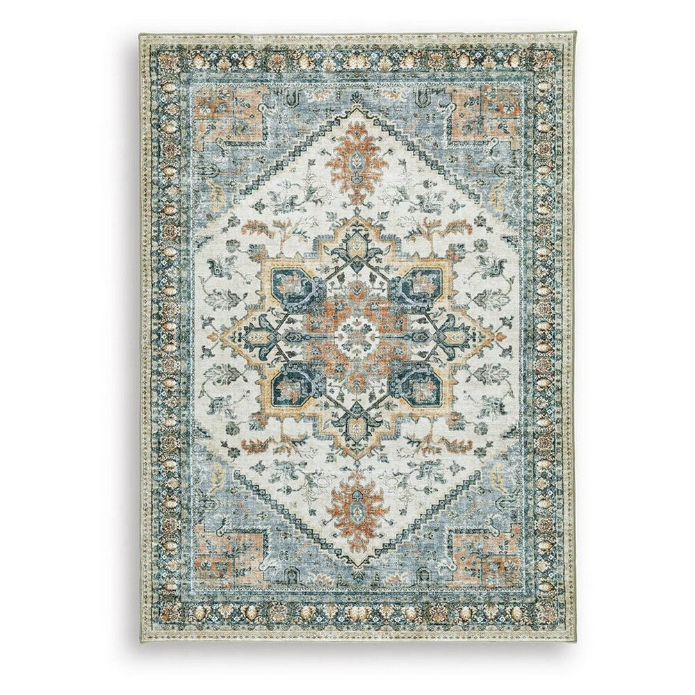 Wally Medium Area Rug with Medallion Motifs | Memory Foam | Multicolor Faux Fur 5x7