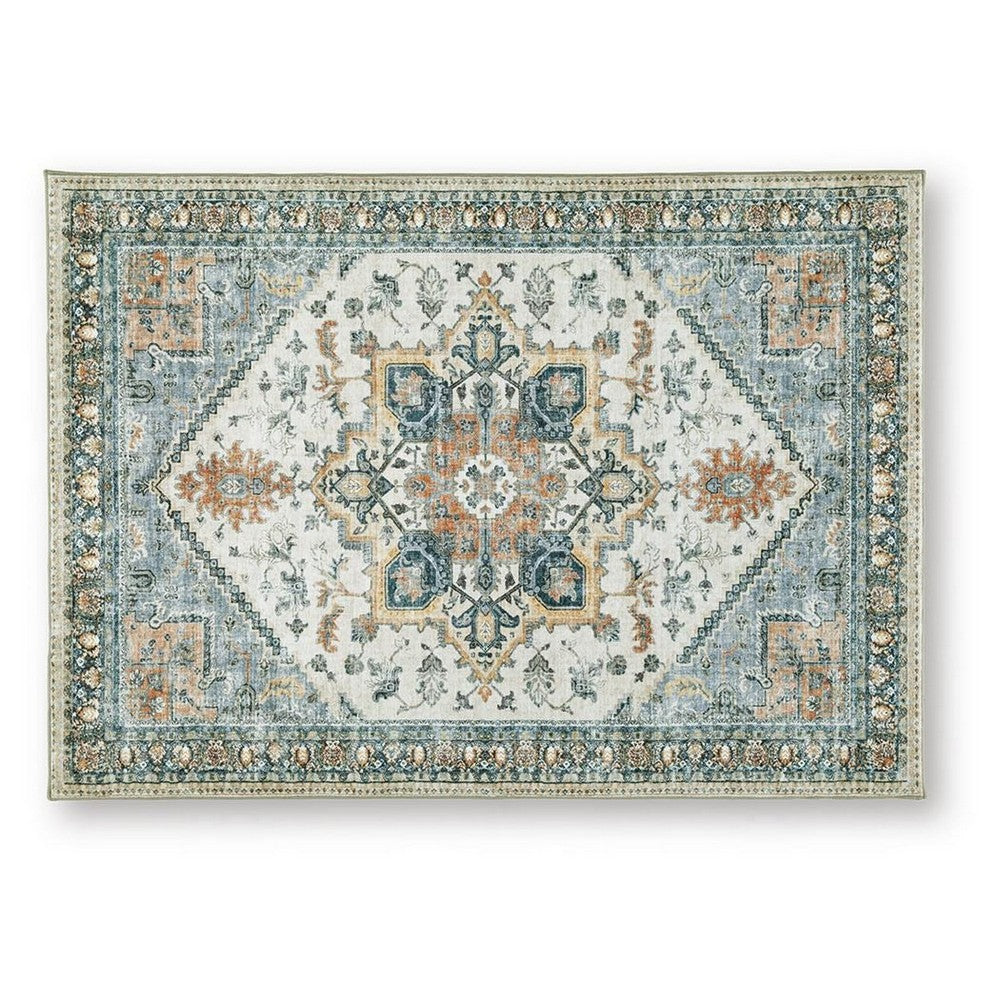 Wally Medium Area Rug with Medallion Motifs | Memory Foam | Multicolor Faux Fur 5x7