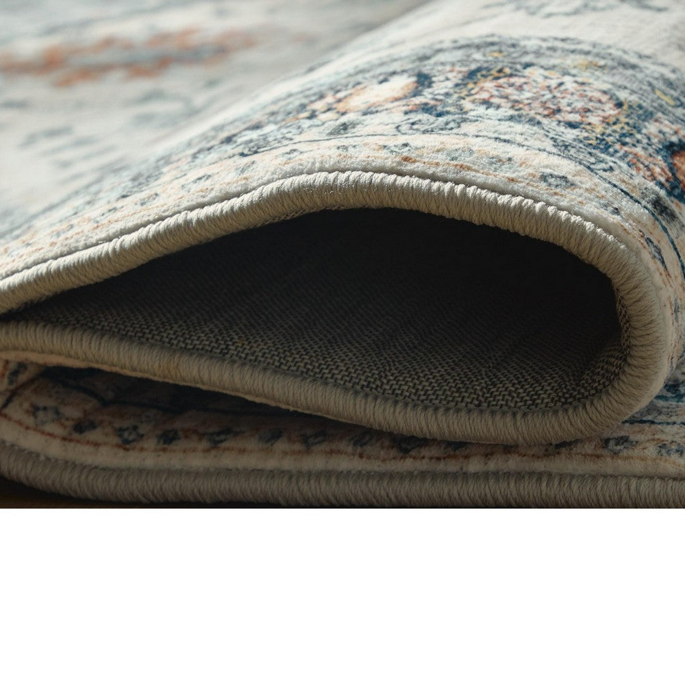 Wally Medium Area Rug with Medallion Motifs | Memory Foam | Multicolor Faux Fur 5x7
