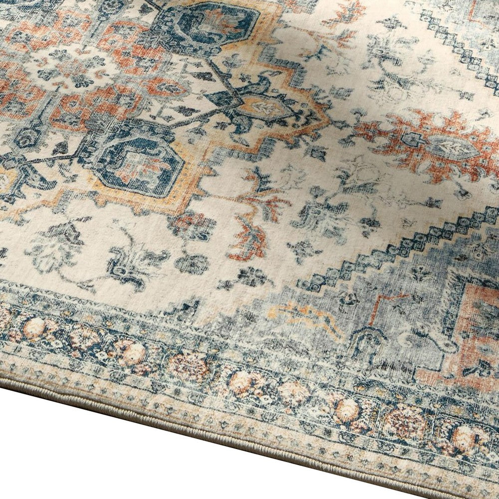 Wally Medium Area Rug with Medallion Motifs | Memory Foam | Multicolor Faux Fur 5x7