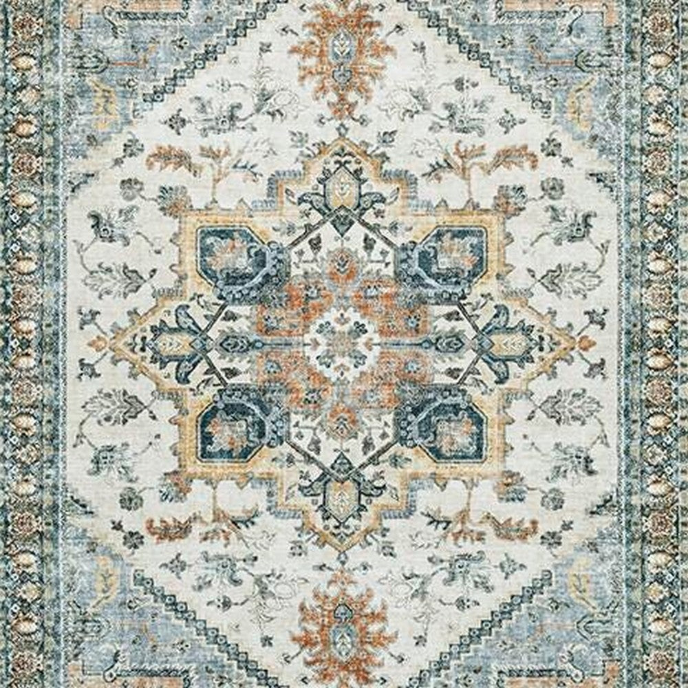 Wally Medium Area Rug with Medallion Motifs | Memory Foam | Multicolor Faux Fur 5x7