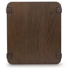 Kemu Square Side End Table with Open Shelf Storage | Dark Brown Wood 27"