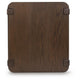 Kemu Square Side End Table with Open Shelf Storage | Dark Brown Wood 27"