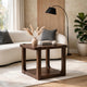 Kemu Square Side End Table with Open Shelf Storage | Dark Brown Wood 27"