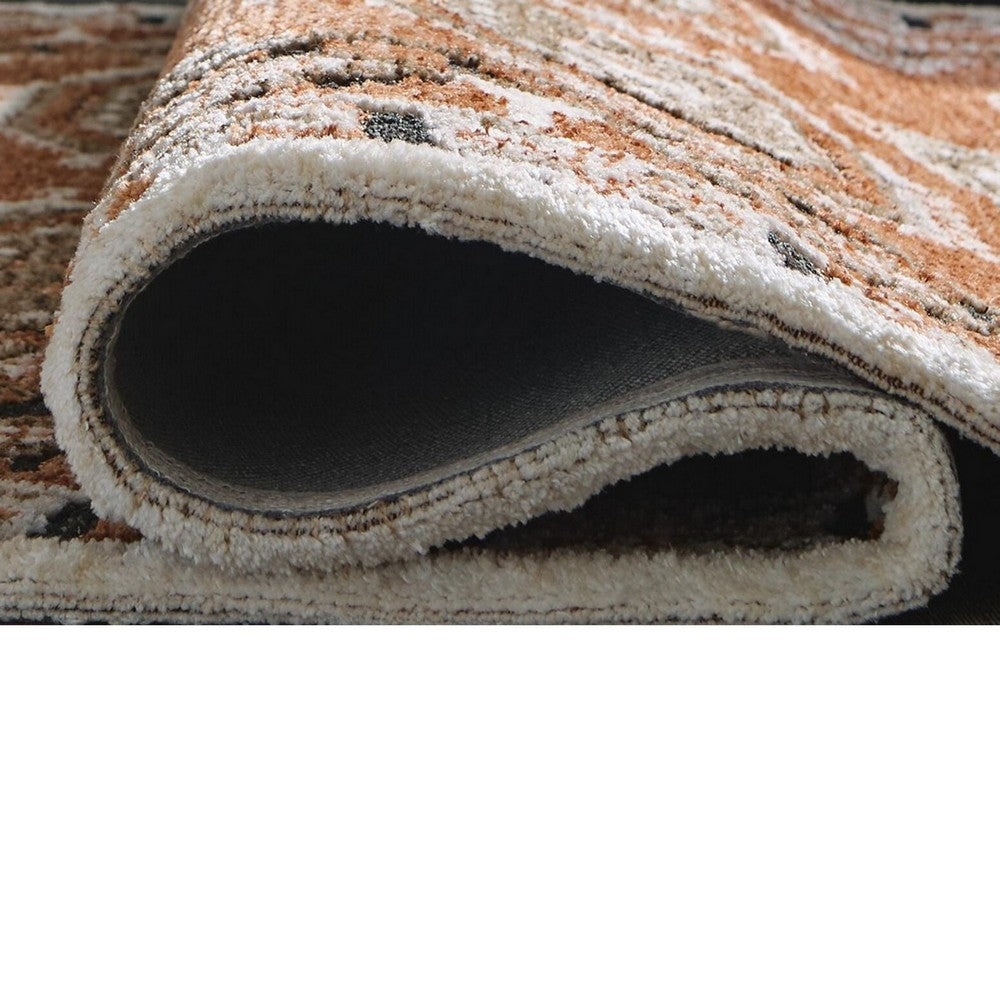 Nyas Medium Area Rug with Medallion Patterns | Multicolor Woven Polyester 5x7