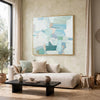 Wyna Watercolor-Inspired Abstract Wall Art | Gold Frame | Multicolor 48x48