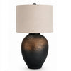 Norry Table Lamp with Fabric Shade | Brown-Black Textured Metal 31"