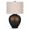 Norry Table Lamp with Fabric Shade | Brown-Black Textured Metal 31"