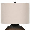 Norry Table Lamp with Fabric Shade | Brown-Black Textured Metal 31"