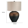 Norry Table Lamp with Fabric Shade | Brown-Black Textured Metal 31"