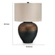 Norry Table Lamp with Fabric Shade | Brown-Black Textured Metal 31"