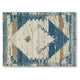 Varny Medium Area Rug with Blue-Brown Medallion Patterns | Tan Polyester 5x7