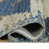 Varny Medium Area Rug with Blue-Brown Medallion Patterns | Tan Polyester 5x7