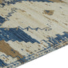 Varny Medium Area Rug with Blue-Brown Medallion Patterns | Tan Polyester 5x7
