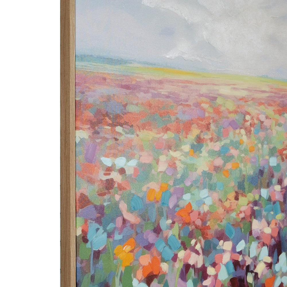 Sethy Wall Art | H&-Painted Floral L&scape | Multicolor Canvas 48x49