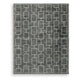 Zelda Washable Large Area Rug with Gray Geometric Designs | Black Faux Fur 8x10