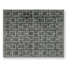 Zelda Washable Large Area Rug with Gray Geometric Designs | Black Faux Fur 8x10