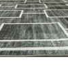 Zelda Washable Large Area Rug with Gray Geometric Designs | Black Faux Fur 8x10