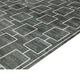 Zelda Washable Large Area Rug with Gray Geometric Designs | Black Faux Fur 8x10