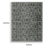 Zelda Washable Large Area Rug with Gray Geometric Designs | Black Faux Fur 8x10