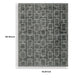 Zelda Washable Large Area Rug with Gray Geometric Designs | Black Faux Fur 8x10