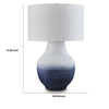 Dash Coastal Table Lamp | Drum Fabric Shade | Ombre White-Navy Metal 31"