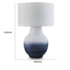 Dash Coastal Table Lamp | Drum Fabric Shade | Ombre White-Navy Metal 31"
