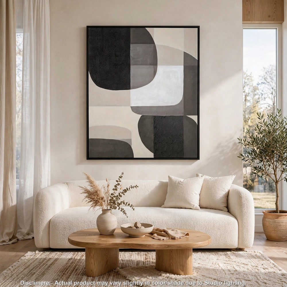 Kesly Wall Art with Abstract Design | Black Framed Canvas | Multicolor 40x50