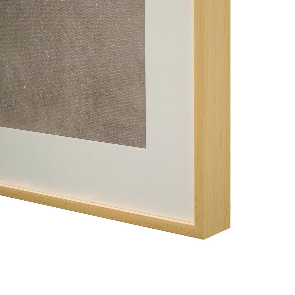 Henny Wall Art | Set of 3 | White Coral Motifs | Brown Glass-Front Frame 20x24