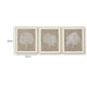 Henny Wall Art | Set of 3 | White Coral Motifs | Brown Glass-Front Frame 20x24