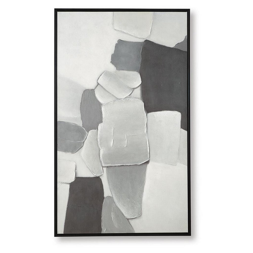 Adil Wall Art with Abstract Patterns | Black Frame | Multicolor Canvas 36x60