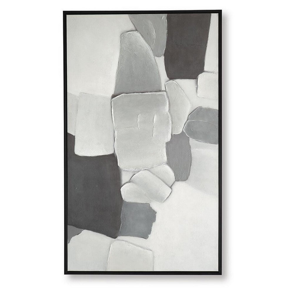 Adil Wall Art with Abstract Patterns | Black Frame | Multicolor Canvas 36x60