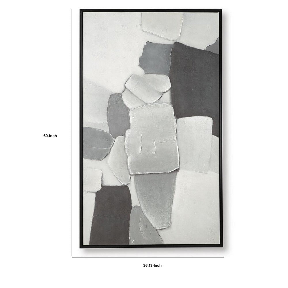 Adil Wall Art with Abstract Patterns | Black Frame | Multicolor Canvas 36x60