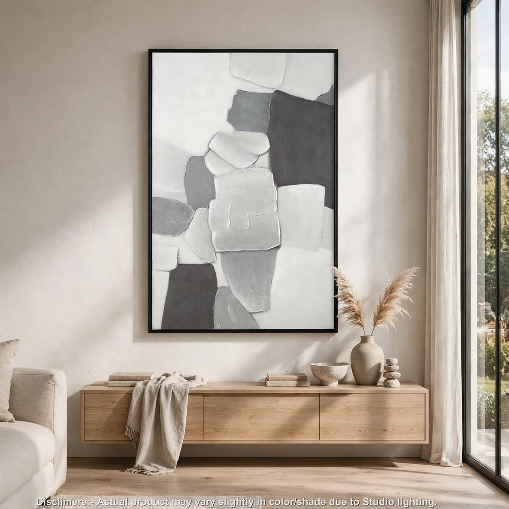 Adil Wall Art with Abstract Patterns | Black Frame | Multicolor Canvas 36x60