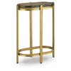 Paula Accent Table with Iridescent Glass Top | Gold Metal Frame 24"