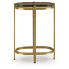 Paula Accent Table with Iridescent Glass Top | Gold Metal Frame 24"