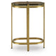 Paula Accent Table with Iridescent Glass Top | Gold Metal Frame 24"