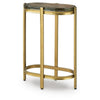 Paula Accent Table with Iridescent Glass Top | Gold Metal Frame 24"