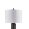 Fiona Floor Lamp | Carved Base | Fabric Shade | Black Textured Polyresin 64"
