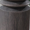 Fiona Floor Lamp | Carved Base | Fabric Shade | Black Textured Polyresin 64"