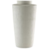 Fauna Floor Vase with Asymmetrical Top Rim | Cream Textured Polyresin 30"