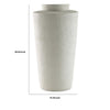 Fauna Floor Vase with Asymmetrical Top Rim | Cream Textured Polyresin 30"