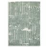 Cayo Medium Area Rug with Striped Abstract Patterns | Teal-White Polyester 5x7