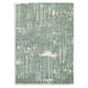 Cayo Medium Area Rug with Striped Abstract Patterns | Teal-White Polyester 5x7
