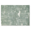 Cayo Medium Area Rug with Striped Abstract Patterns | Teal-White Polyester 5x7