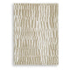 Bella Medium Area Rug with Beige-White Abstract Design | Wool Polyester 5x7