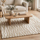 Bella Medium Area Rug with Beige-White Abstract Design | Wool Polyester 5x7